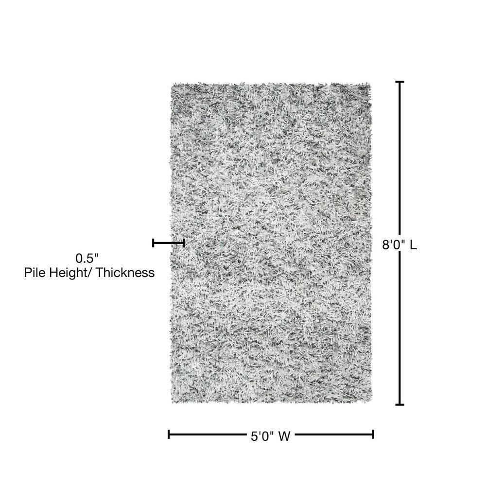 Rio Shag SG960 Hand Loomed Indoor Area Rug - Grey/Ivory - 5'x8' - Safavieh
