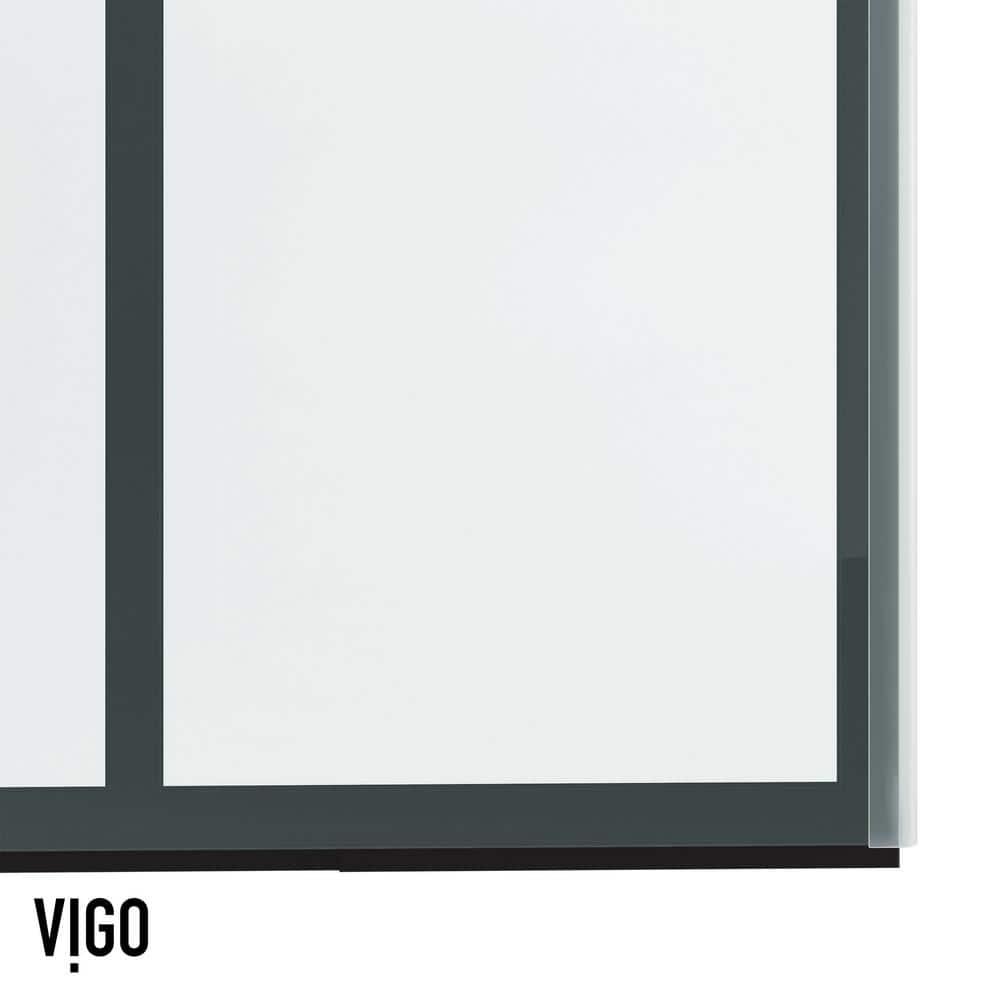 Houston 56-60" W x 76" H Double Sliding Frameless Shower Door with 3/8" Grid Clear Glass