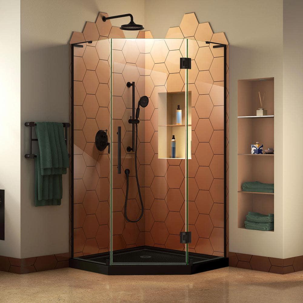 Prism Plus 38" W x 38" D x 74.75" H Frameless Neo-Angle Shower Enclosure with Base Included
