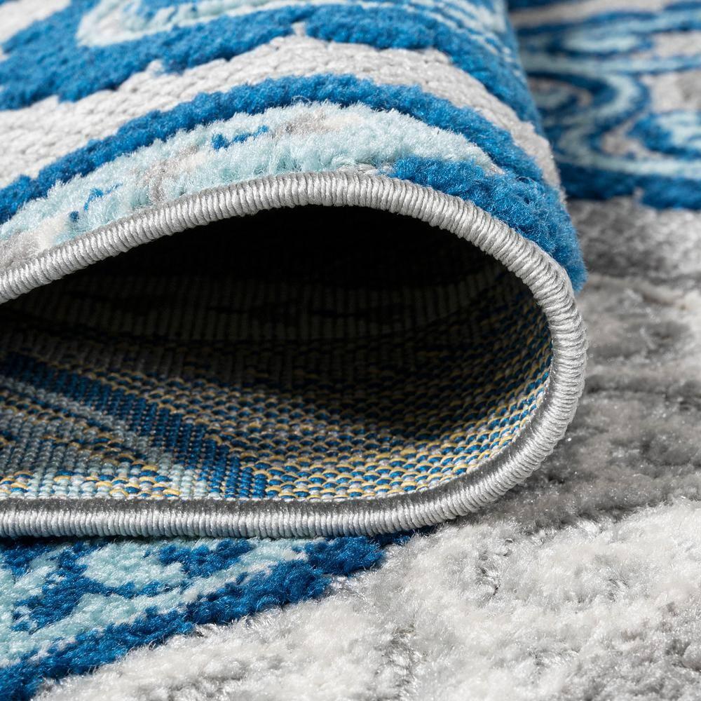 5'x8' Julien Paisley High-Low Indoor/Outdoor Area Rug, Blue/Light Gray - JONATHAN Y