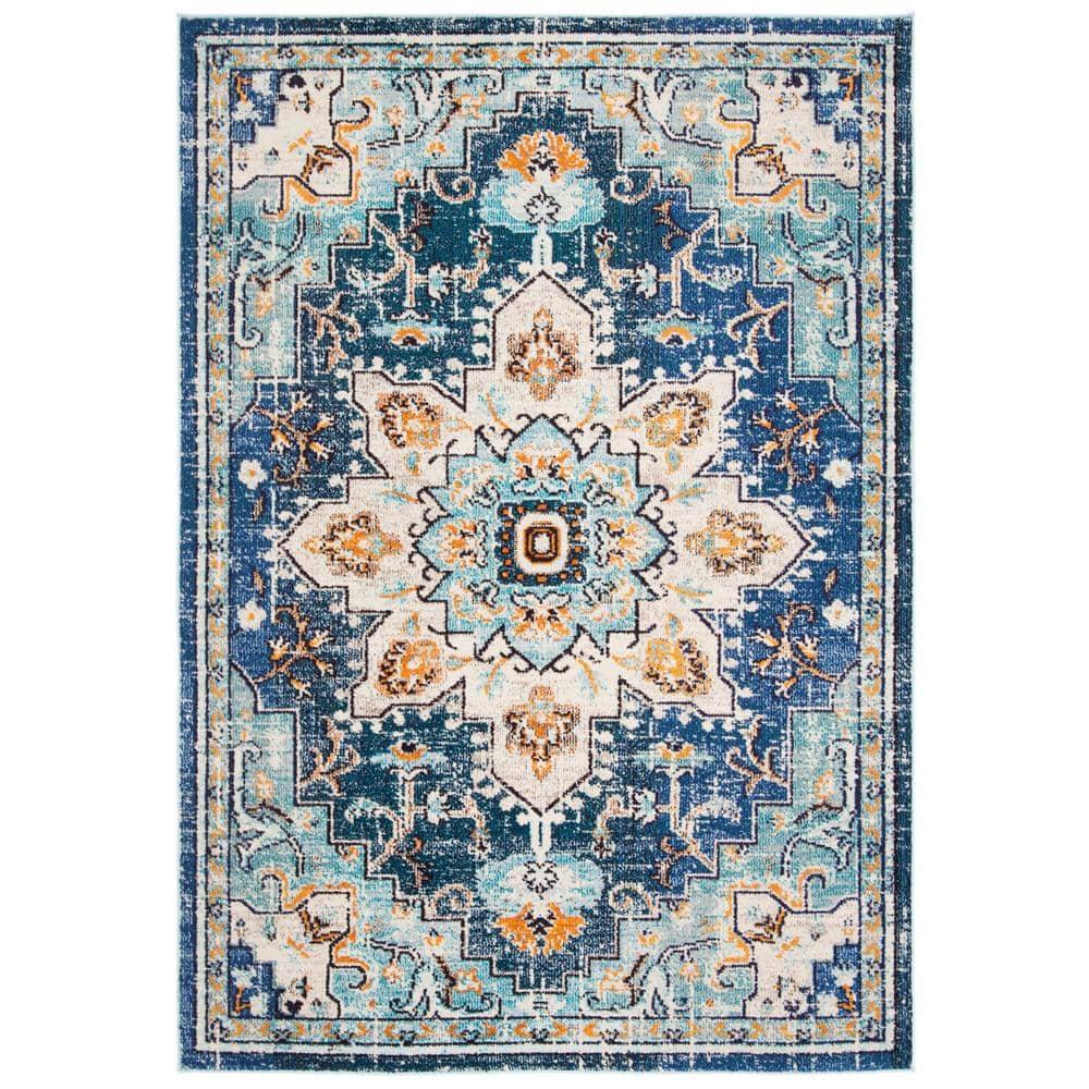 Madison MAD473 Power Loomed Indoor Area Rug - Blue/Light Blue - 4'x6' - Safavieh