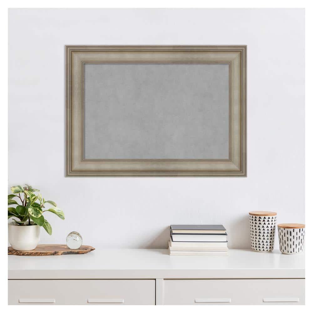 Amanti Art Mezzanine Antique Silver Narrow Framed Magnetic Board 29 x 21 in.