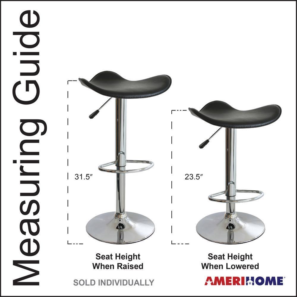 AmeriHome Adjustable Swivel Seat Backless Bar Stool with Polished Chrome Plated Steel Base
