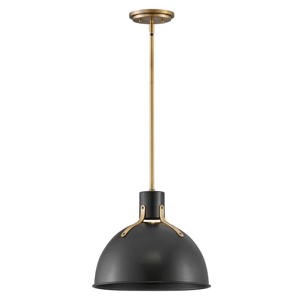 Satin Black 14" Bowl LED Pendant with Adjustable Height