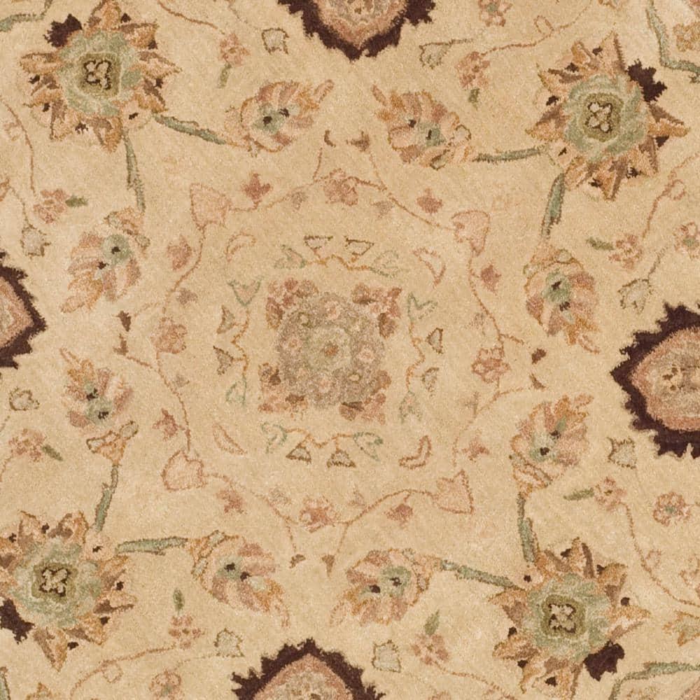 SAFAVIEH Anatolia Venice Floral Wool Area Rug, Ivory/Brown, 4' x 4' Round