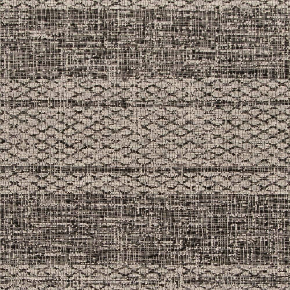 Courtyard CY8736 Power Loomed Indoor and Outdoor Area Rug - Light Grey/Black - 6'7"x6'7" - Safavieh