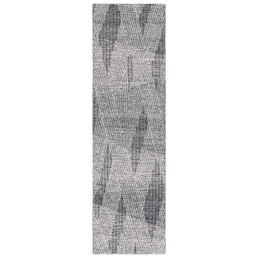 Abstract ABT360 Handmade Tufted Runner Rug - Ivory/Charcoal - 2'-3" X 8' - Safavieh