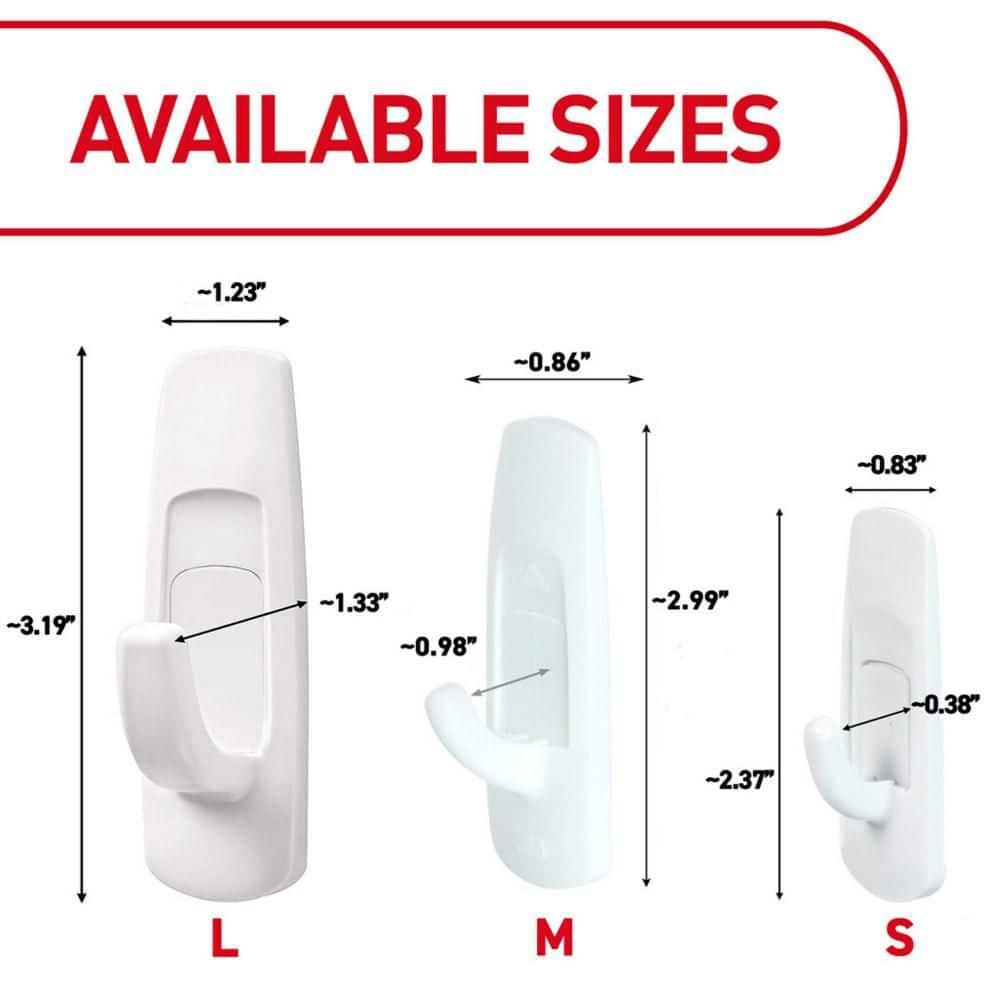Command Large Utility Hook, White, Damage Free Decorating, 1 Hook and 2 Command Strips