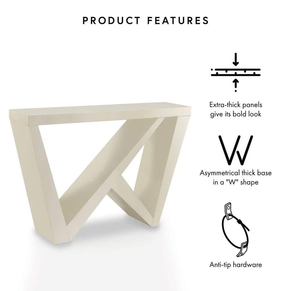 24/7 Shop At Home 48" Sunguard Modern Rectangular Console Table: Geometric Red Cocoa Design
