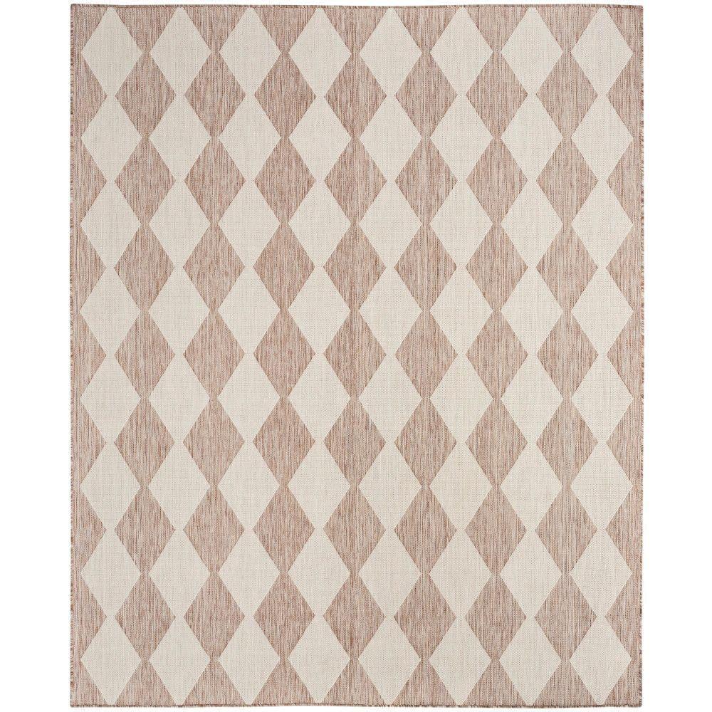 Nourison Positano 8' x 10' Beige Diamond Modern Flatweave Indoor/Outdoor Rug