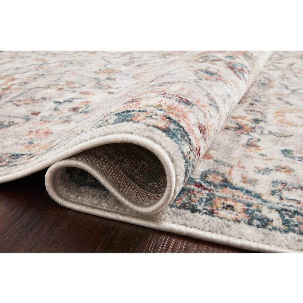 Loloi II Cassandra Collection CSN-03 Dove / Navy Oriental Area Rug 2'-6" x 7'-9"