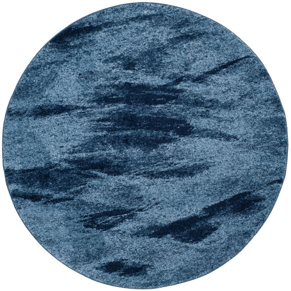 Retro RET2891 Power Loomed Indoor Area Rug - Light Blue/Blue - 6' round - Safavieh.