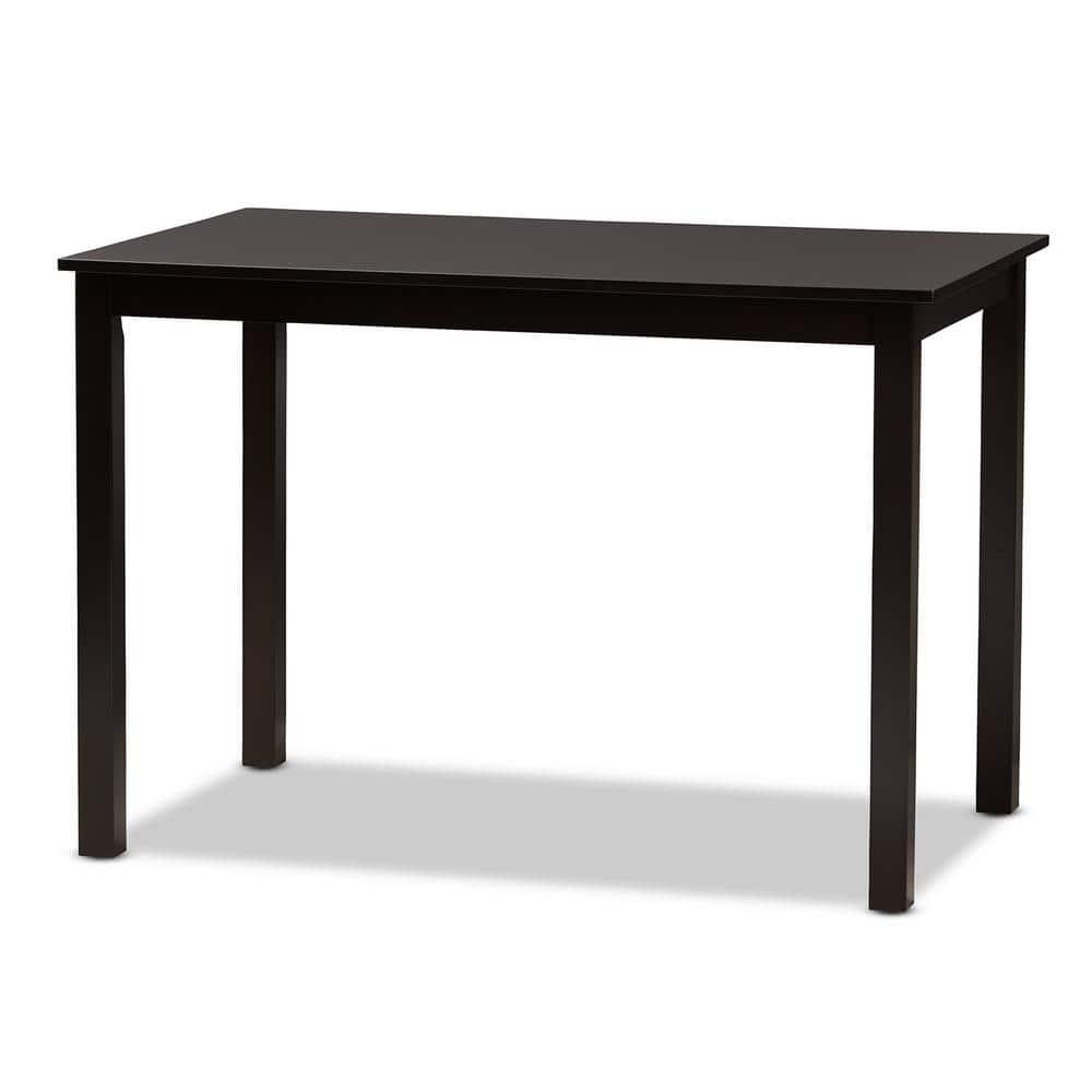 Baxton Studio Adley Modern and Contemporary 5-Piece Dark Brown Finished White Faux Leather Dining Set