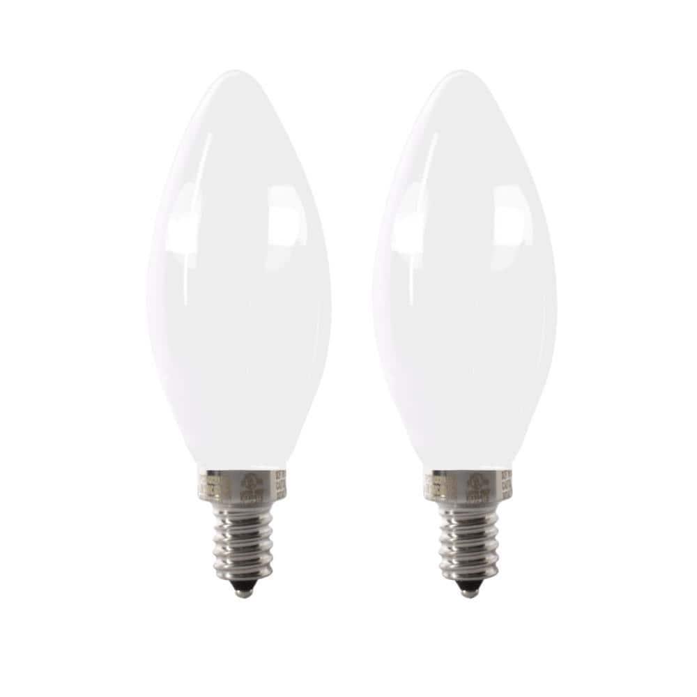 Feit Electric Enhance Blunt Tip E12 (Candelabra) Filament LED Bulb Daylight 60 Watt Equivalence 2 pk