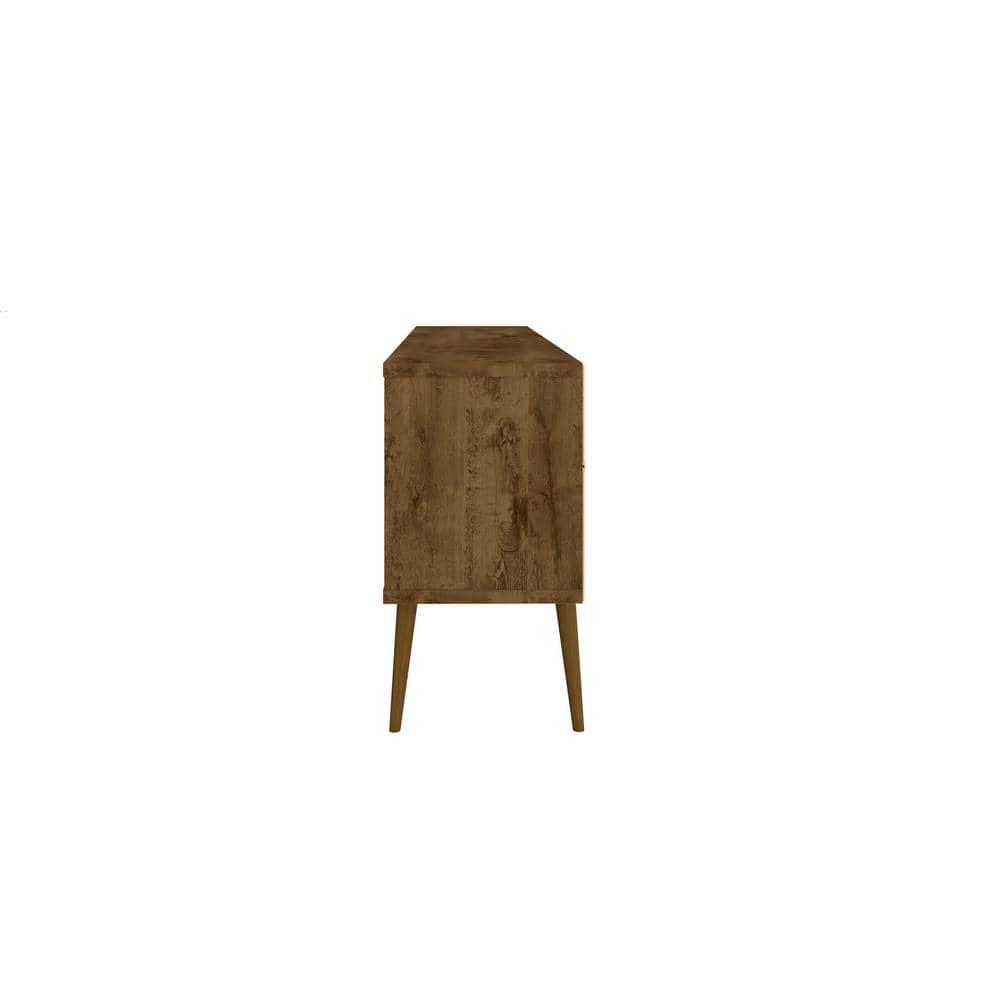 Bradley TV Stand for TVs up to 60" Rustic Brown - Manhattan Comfort: Mid-Century Modern Entertainment Center
