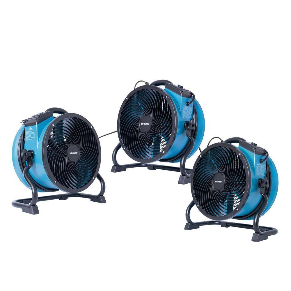 XPOWER Blue Industrial Axial Air Mover Blower Fan with Variable Speed Control
