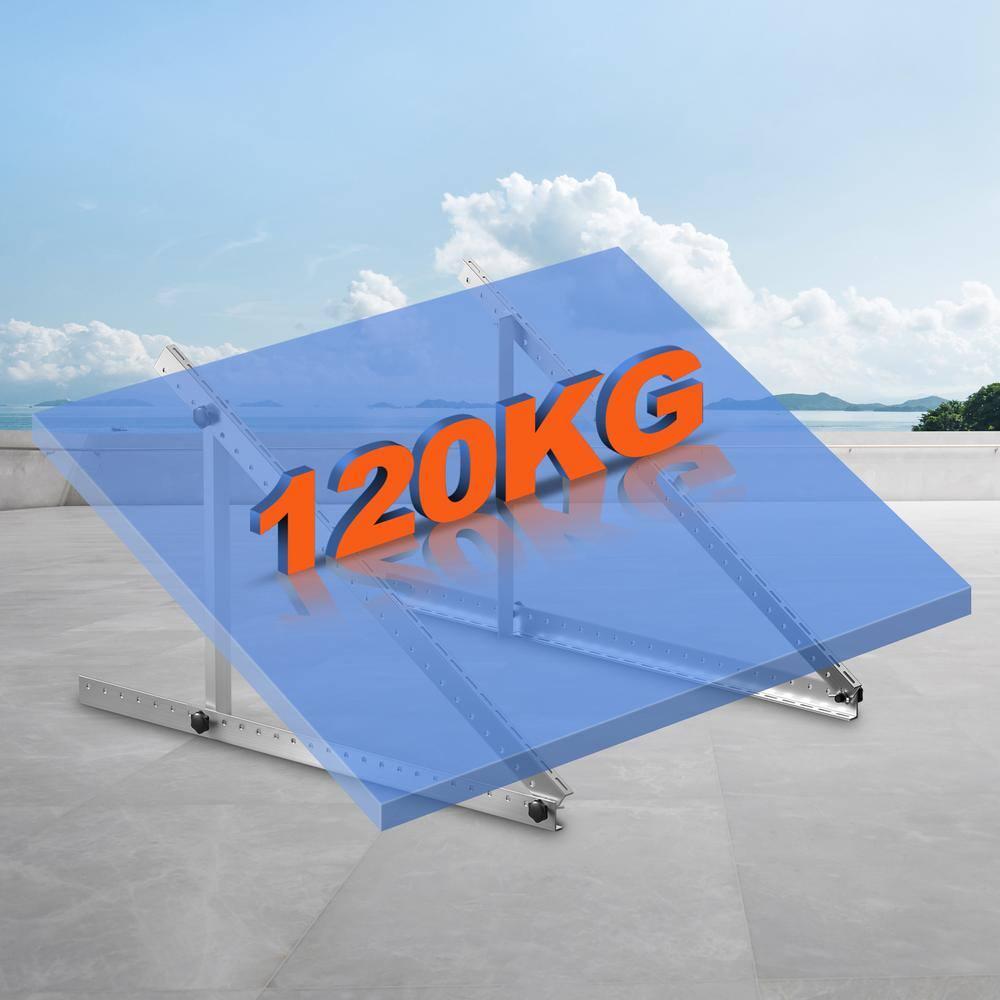 KFFKFF 45-Inch Solar Panel Mount Brackets, Adjustable 0-90° Tilt, Suitable for 100-550W Panels, Aluminum Construction with Foldable Legs for RVs, Roofs, Boats, Off-Grid Applications