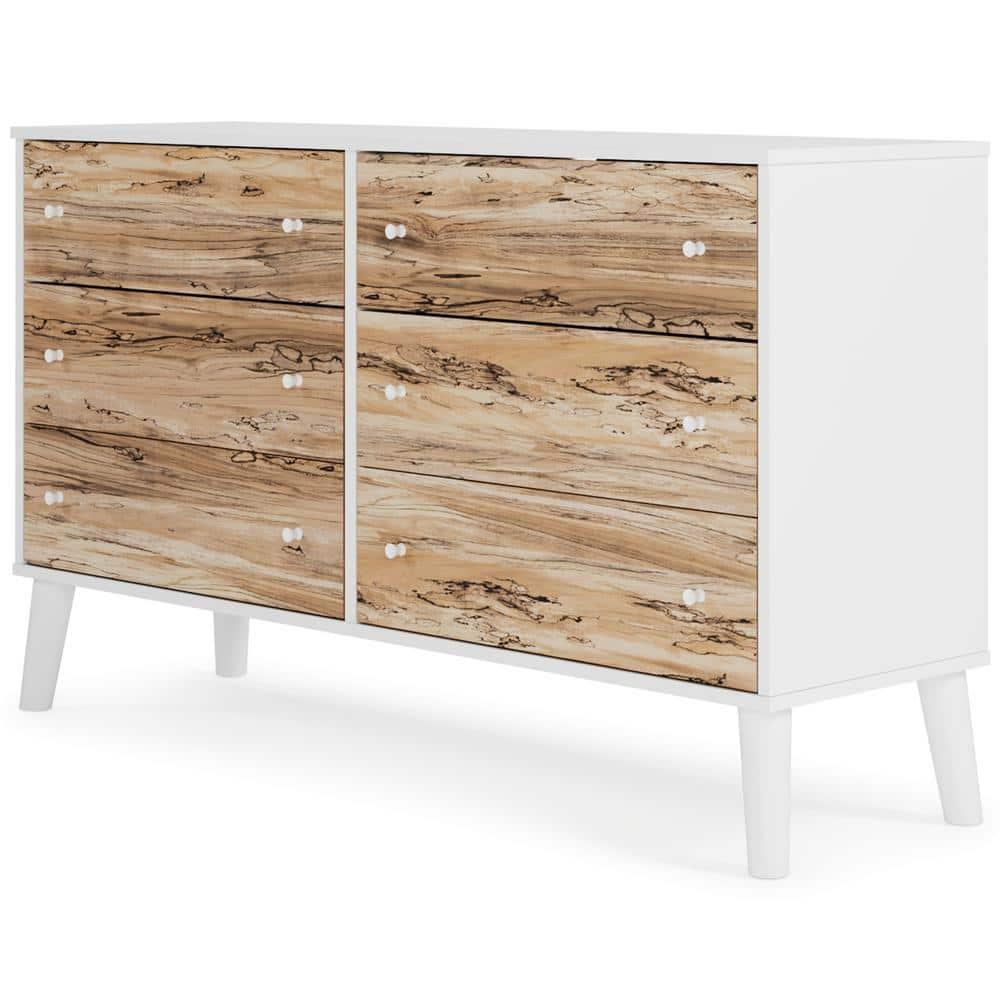 Signature Design by Ashley Contemporary Piperton 6 Drawer Dresser, Two-tone Brown/White
