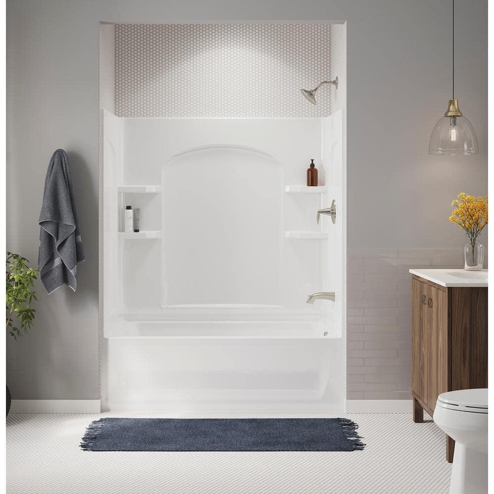 Ensemble 32 in. x 60 in. x 74 in. Bath and Shower Kit with Right-Hand Drain in White