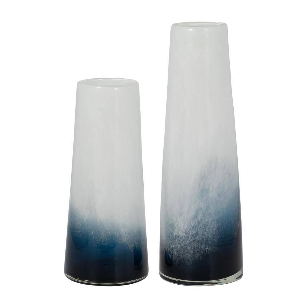 Glass Vase Decorative Coastal Style Modern Handcrafted Sleek Glass Accent Piece for Contemporary Decor