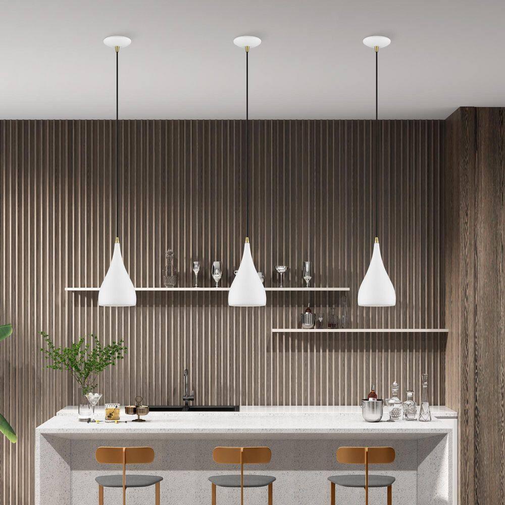 Livex Lighting Amador 1 - Light Pendant in  Textured White/Antique Brass