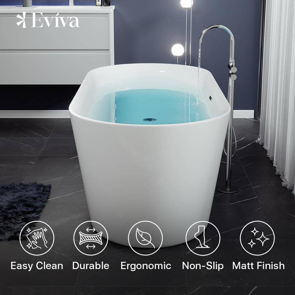 Rejoice 59'' x 29.5'' Freestanding Soaking Solid Surface Bathtub