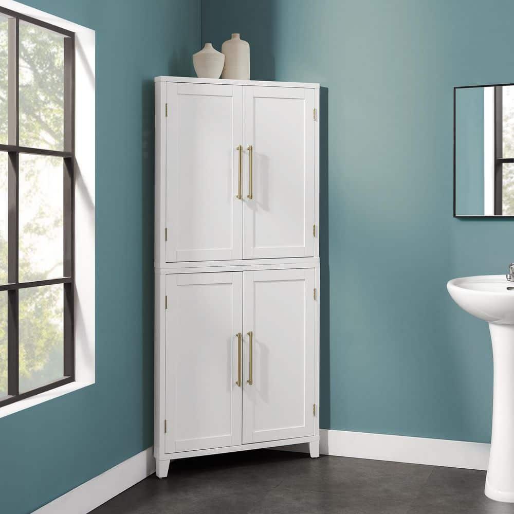 Crosley Furniture Roarke Corner Kitchen Storage Pantry Cabinet