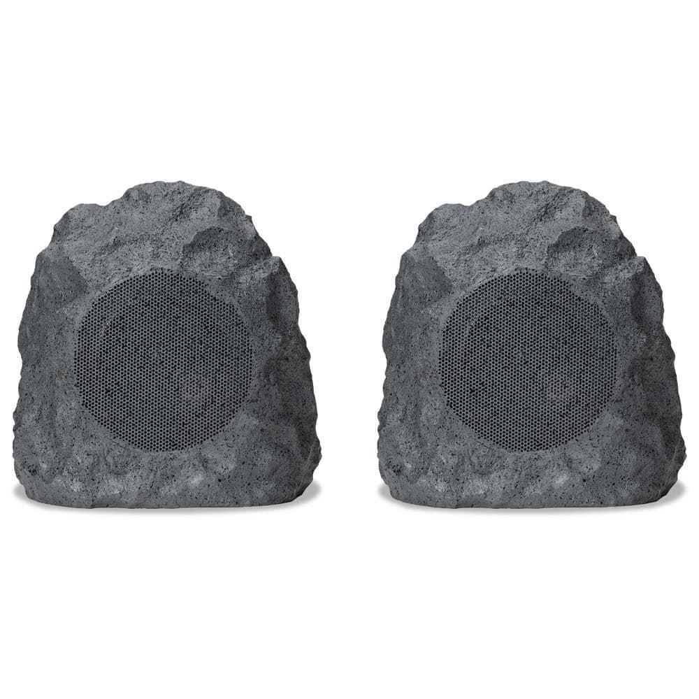 iLive ISBW422G Outdoor Bluetooth 20 Watts Power Rock Speakers with 2 USB charging cable, Gray