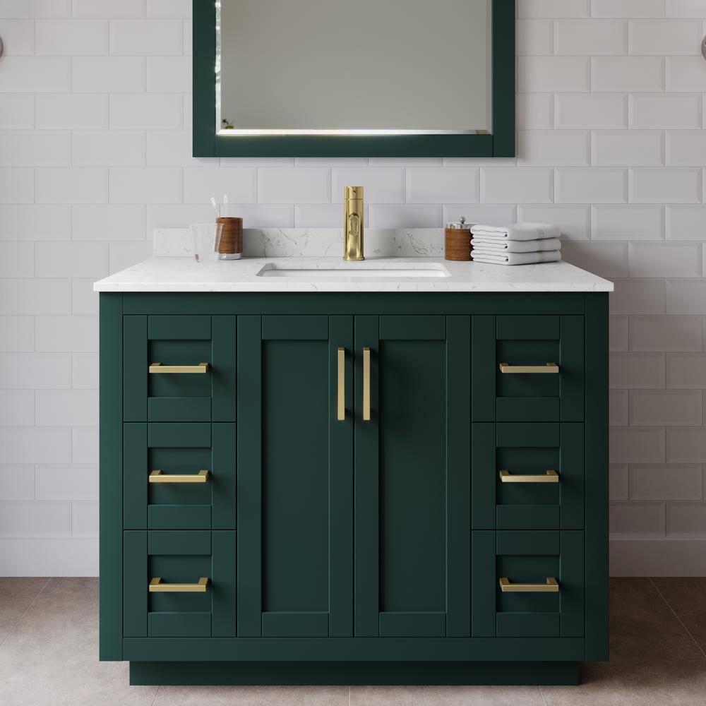 Wyndham Collection Miranda 42" Freestanding Single Bathroom Vanity with Cultured Marble Top