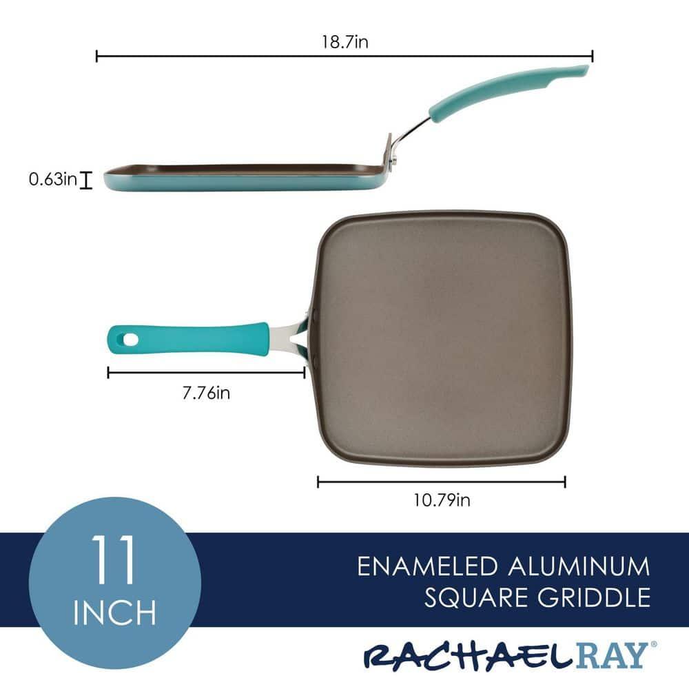 Rachael Ray Rachael Ray Cook + Create Aluminum Nonstick Square Stovetop Griddle Pan, 11-Inch
