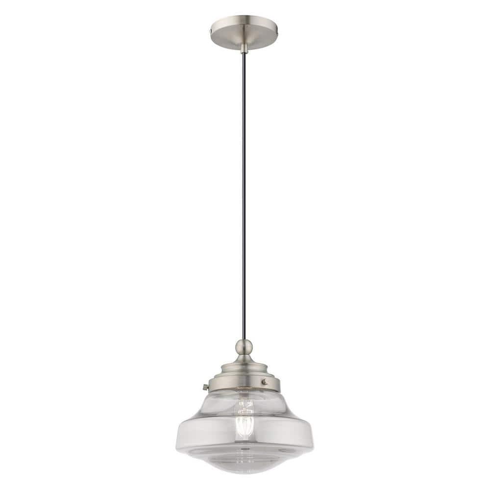 Livex Lighting Art Glass 1 - Light Pendant in  Brushed Nickel