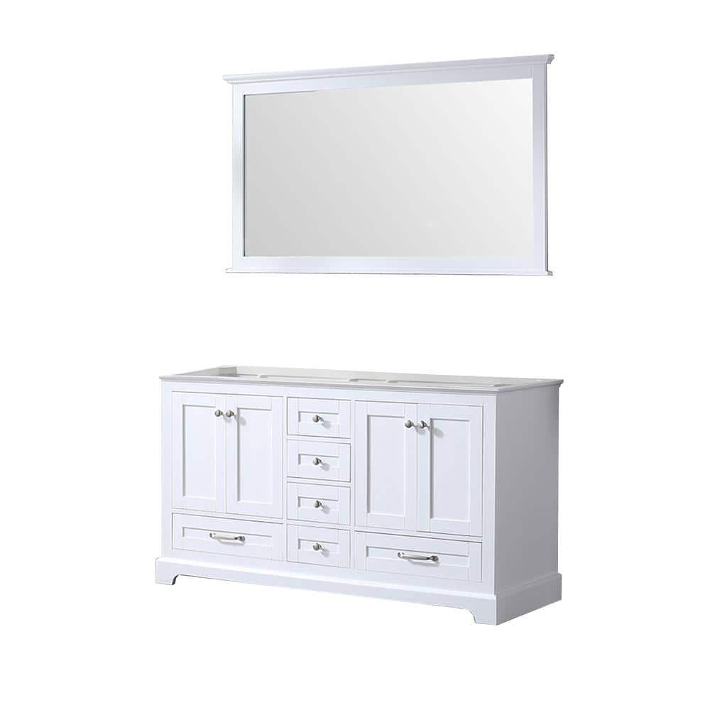 Lexora Home Dukes 60" Double Vanity with Mirror in White