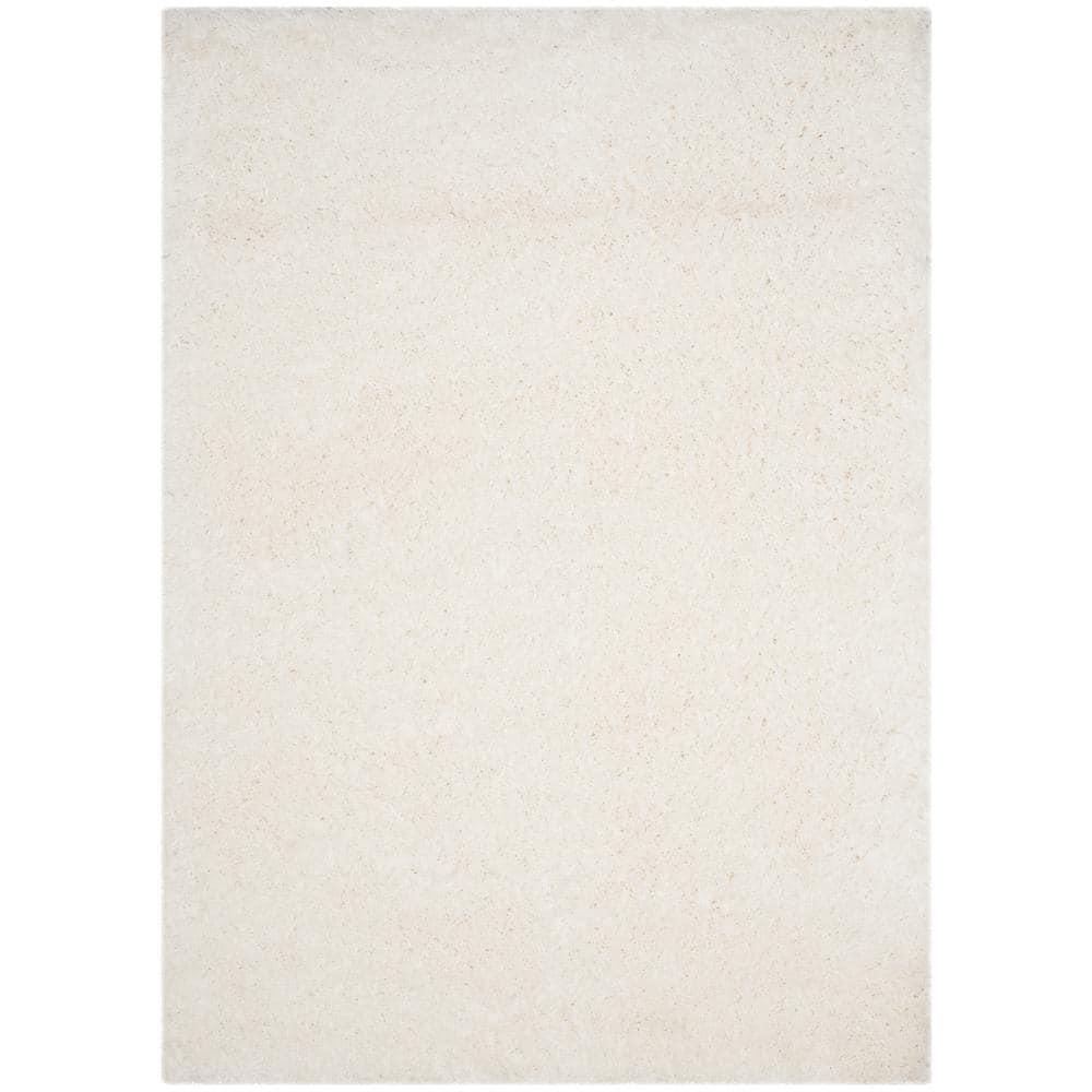 Polar Shag PSG800 Power Loomed Indoor Area Rug - 8'x10' - White - Safavieh