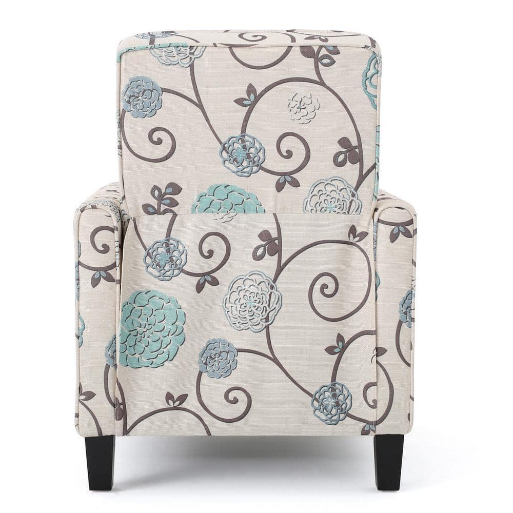 Darvis Fabric Recliner White - Christopher Knight Home: Petite Design, Tapered Legs, Piped Edges