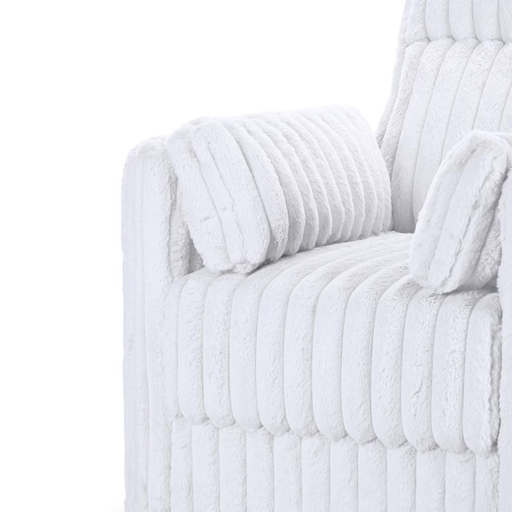 New Classic Furniture Embrace Fabric Swivel Accent Chair, White