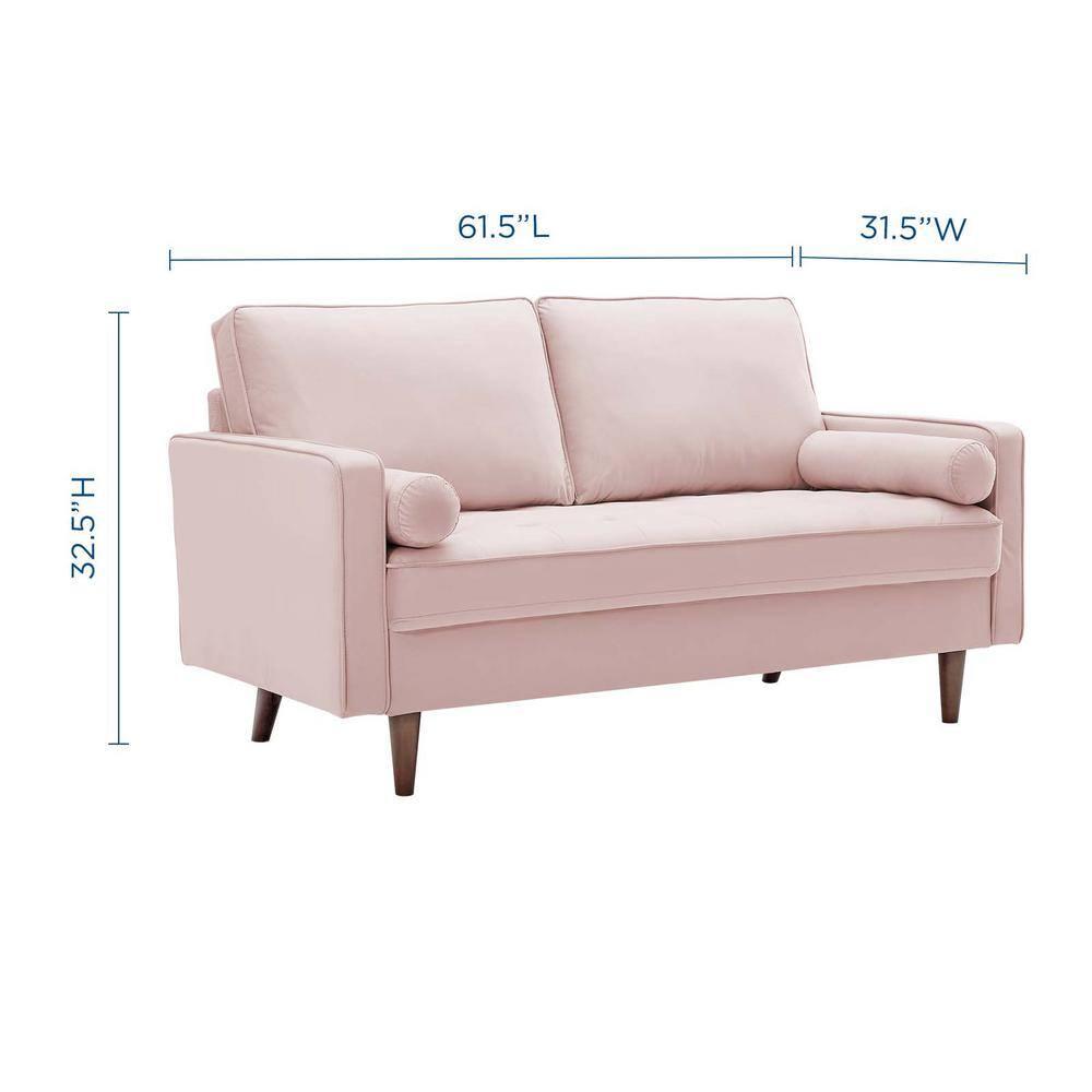 Valour Performance Velvet Loveseat Pink