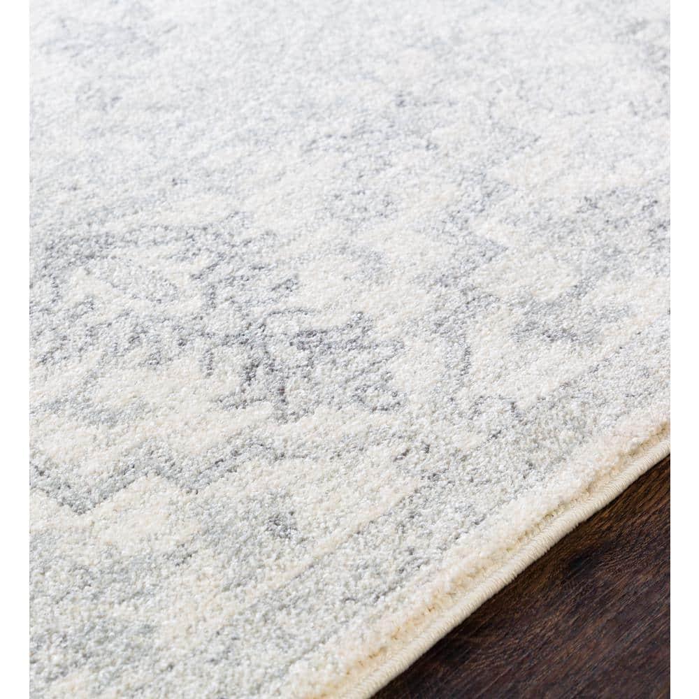Livabliss Harput Vintage Medallion Area Rug,2' x 2'11",Light Grey