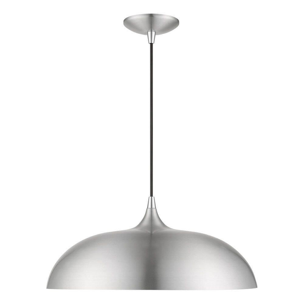 Livex Lighting Amador 1 - Light Pendant in  Brushed Aluminum/Polished Chrome