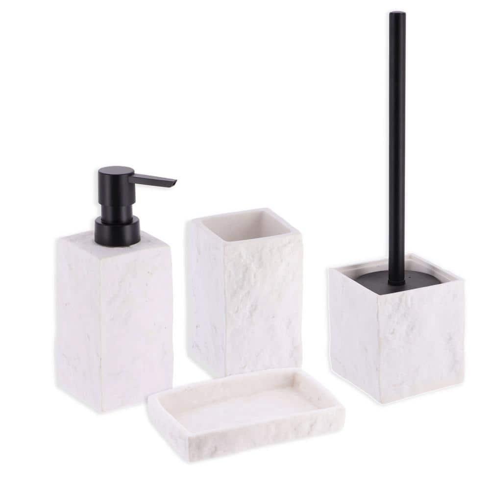 Evideco Stone Bath Square Resin Hand Soap & Lotion Dispenser