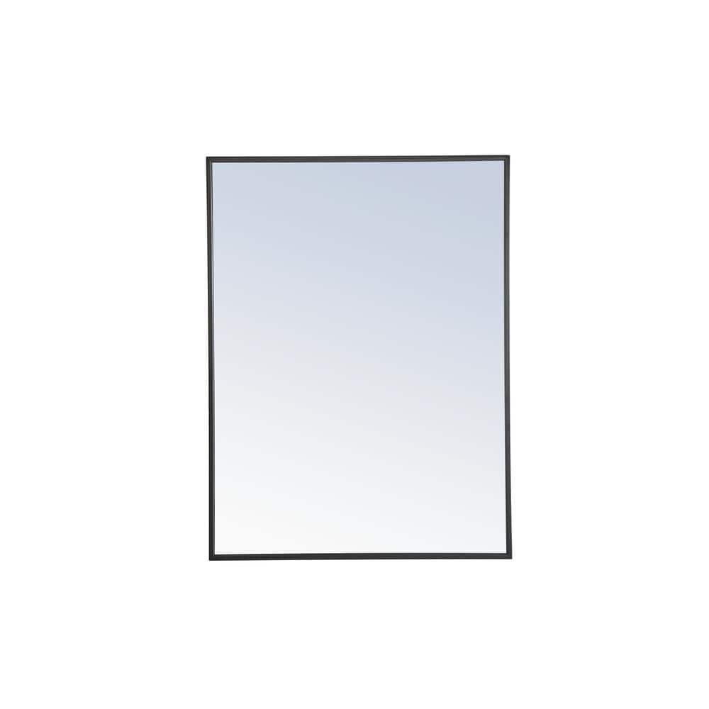 Elegant Lighting Metal Frame Square Mirror 24 inch in Black