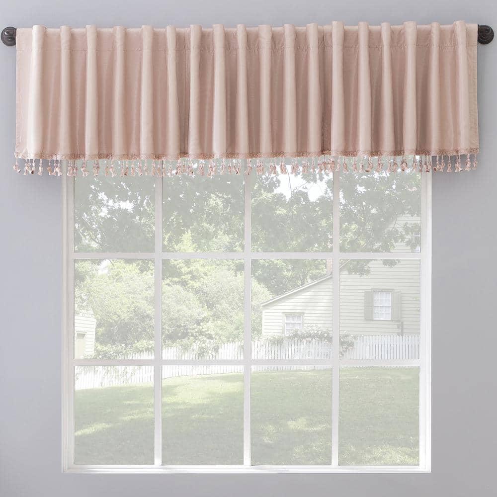 Sun Zero Sun Zero Evelina Faux Dupioni Silk Thermal Extreme 100% Blackout Back Tab Window Valance