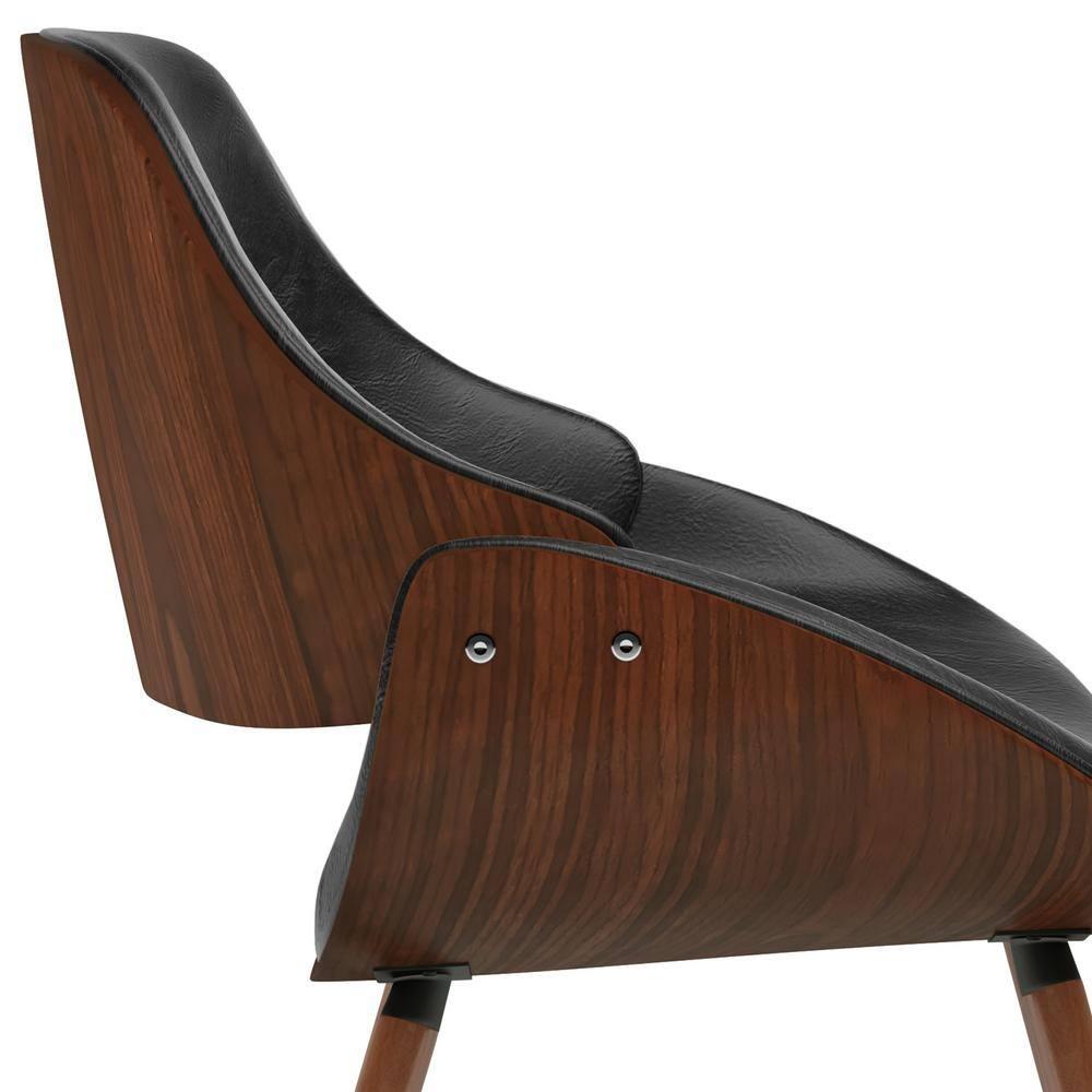 Simpli Home Malden Upholstered Dining Chair with Ergonomic Solid Wood Frame and Mid-Century Modern Style