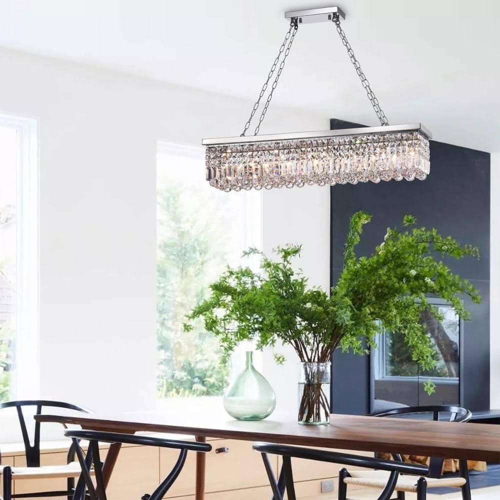 Modern 8-Light Chrome Chandelier