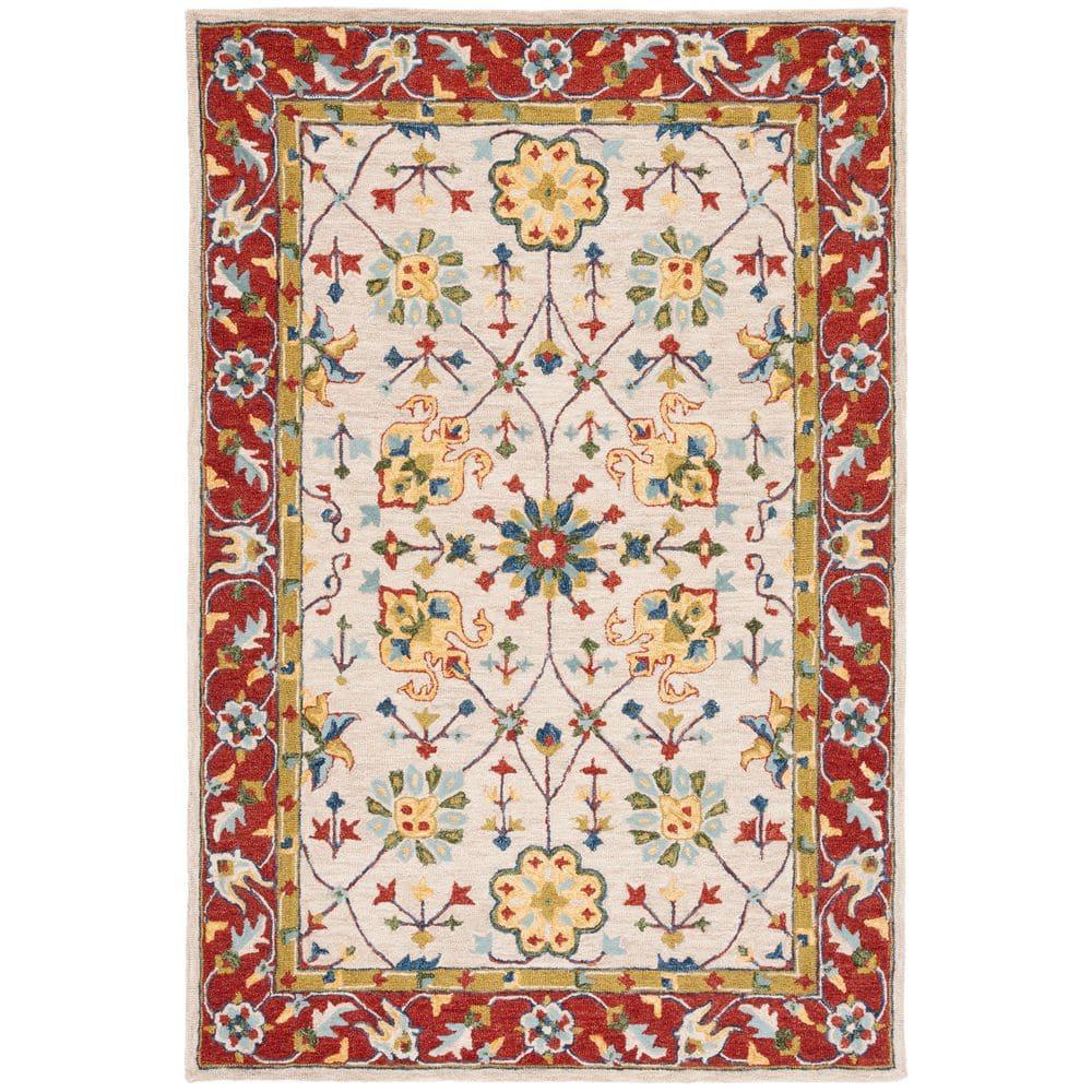 Micro-Loop MLP386 Hand Tufted Indoor Area Rug - Beige/Rust - 8'x10' - Safavieh
