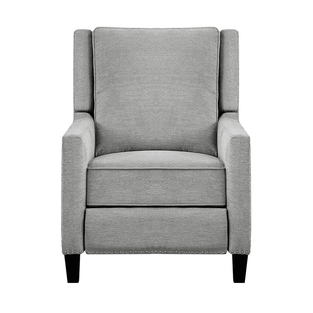 Lexicon Banks Fabric Upholstered Push Back Recliner in Gray Color