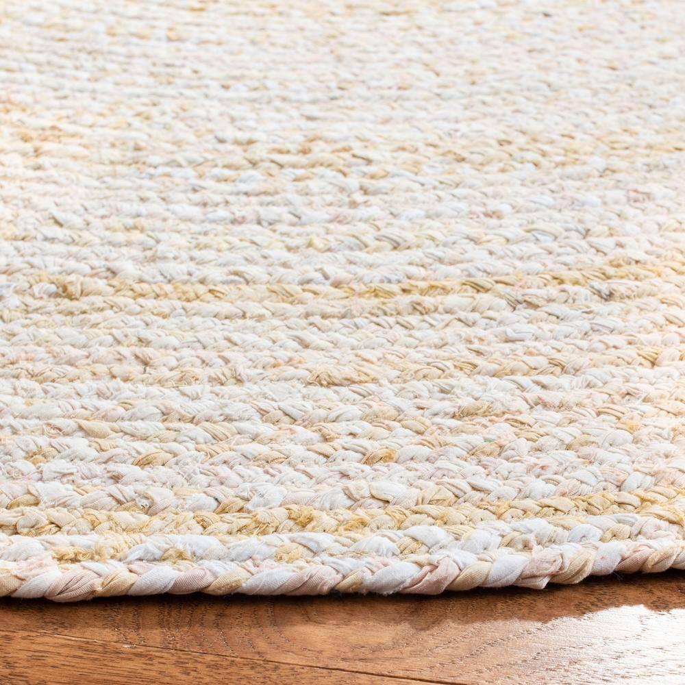 Braided BRD452 Hand Woven Indoor Area Rug - Beige - 4' Round - Safavieh
