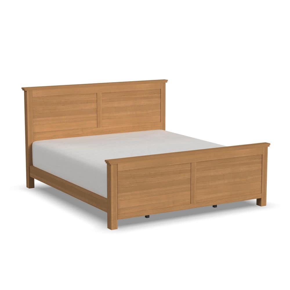 Homestyles Oak Park 82.5" Traditional Wood King Panel Bed in Brown