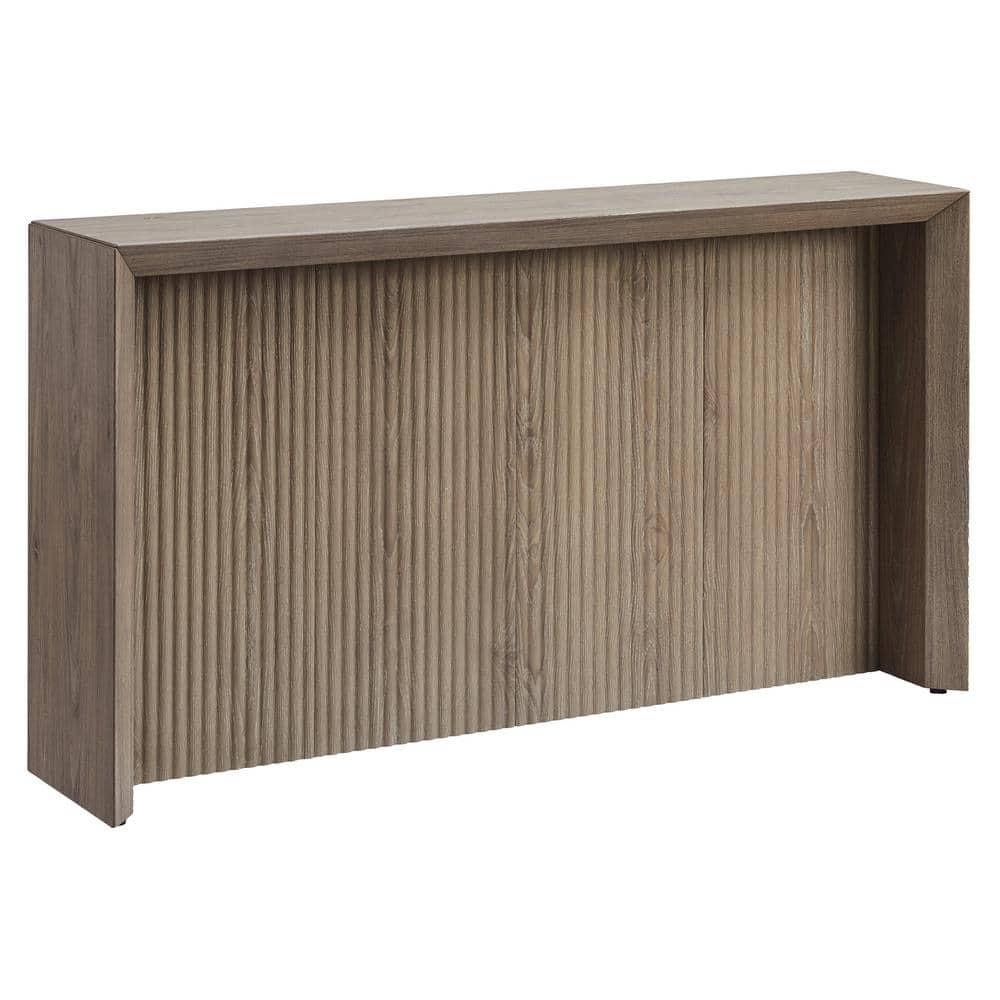 Evelyn&Zoe Modern/Contemporary 56" Wide Antiqued Gray Oak Console Table