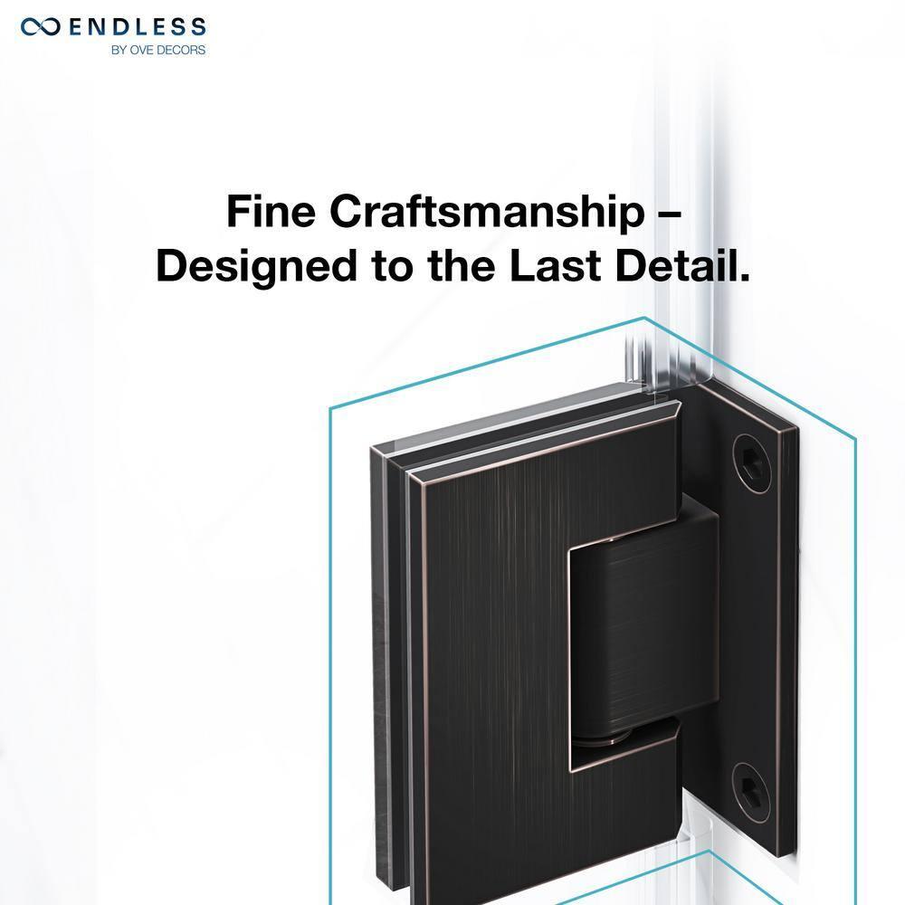 Ove Decors Endless Tampa-Pro 31" W x 72" H Corner Frameless Shower Kit, Door, Panel TP0123100
