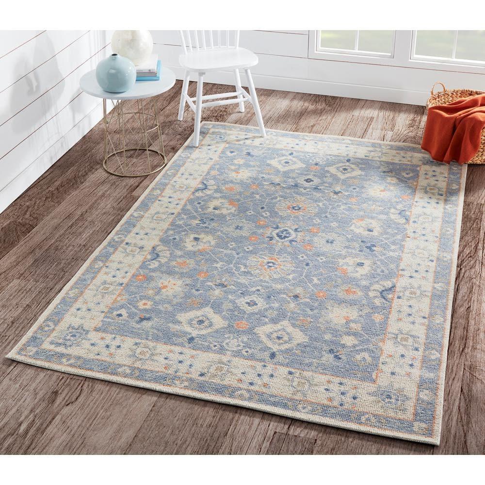 Momeni 3'3"x5' Anatolia Mae Medallion Machine Loomed Area Rug Blue: Wool & Nylon, Low Pile, Indoor Classic Rectangle Rug